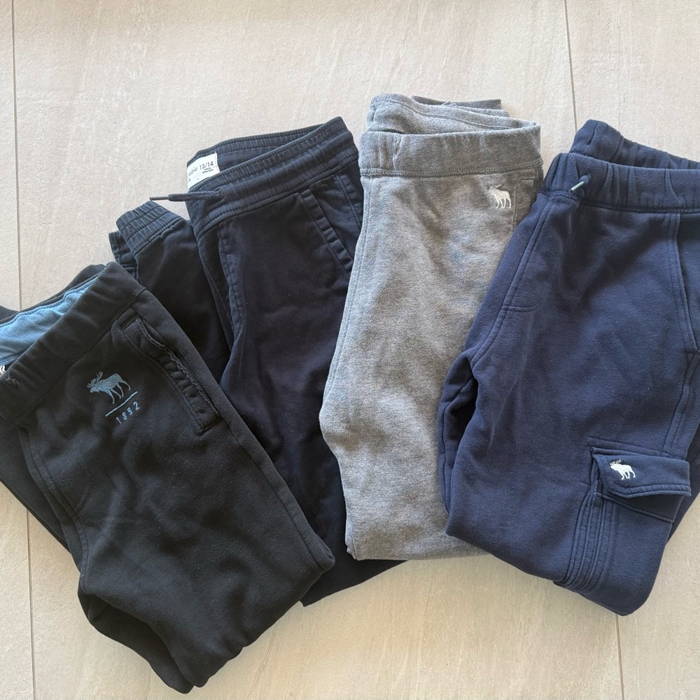 Abercrombie Kids Black and Gray Sweatpants for Relaxed Comfort